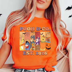 pooh character halloween shirt, pooh and co,trick or treat shirt, winnie the pooh halloween, disney pooh and friends shi