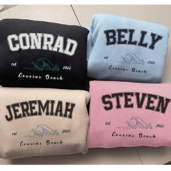cousins beach group crewneck sweatshirt/t-shirt , team conrad , team jeremiah , summer i turned pretty shirt , cousin be
