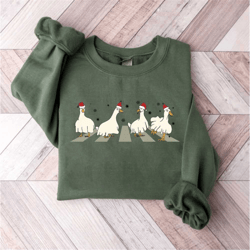 ducks santa hat, santa ducks merry christmas sweatshirt, duck lover xmas shirt, funny duck christmas, holiday apparel, d