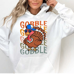 retro gobble sweatshirt, thanksgiving hoodie, gobble shirt, thanksgiving family, retro fall, halloween unique, fall clot