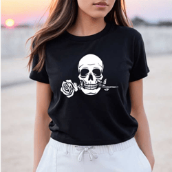 floral skull shirt, flower skull tshirt, gobblincore boho graphic tee, bloom skull fall halloween shirt, oversized witch