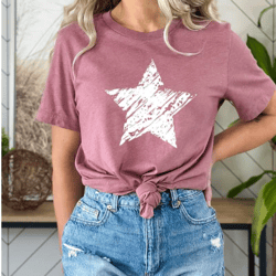 distressed star shirt, white star shirt, black star, star shirt, star tee shirt, big star t shirt, chaos star shirt wome
