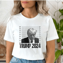 trump 2024 shirt, black white shirt, donald trump mugshot 2023 t-shirt, trump mugshot shirt