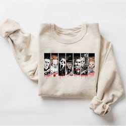 halloween horror movie characters sweatshirt, scary movies shirt, halloween gifts, halloween squad goals sweatshirt, hor