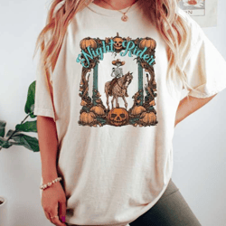 halloween night rider sweatshirt, halloween skeleton rider shirt, western halloween skeleton cowboy shirt, halloween gif