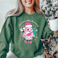 boojee out here lookin like a snack shirt, christmas tree cake shirt, christmas gifts, christmas cake sweatshirt, little