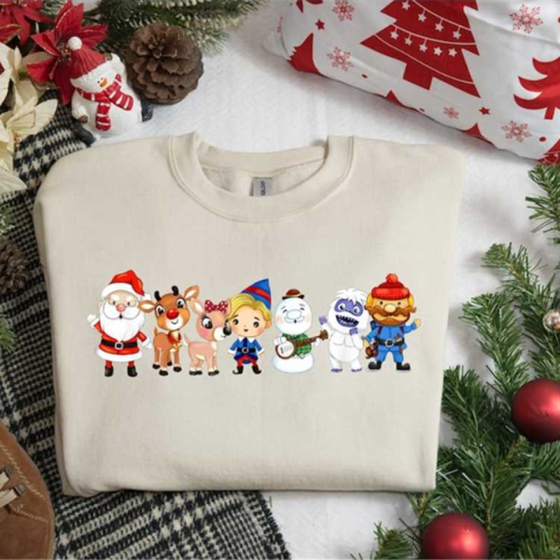 MR2610202315943rudolphtherednosedreindeerfriendssweatshirtchristmasimage1jpg