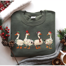 goose christmas sweatshirt, funny christmas animals shirt, women christmas crewneck, christmas gifts, christmas goose sw