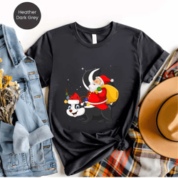 funny santa riding skunk christmas t shirts, funny cute skunk christmas light shirt, skunk christmas sweatshirt,funny sk