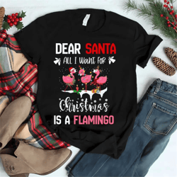 flamingo christmas t shirts, flamingo christmas sweatshirt , christmas sweatshirts for women,i want for christmas is a f
