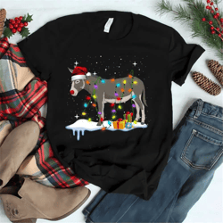 donkey christmas lights t shirt,donkey christmas sweatshirt,donkey lover gift, farm animal shirt, funny donkey shirt, c