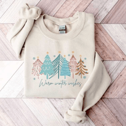 christmas winter sweater - christmas holiday sweater - warm winter wishes sweater - christmas tree sweatshirt - tree lov
