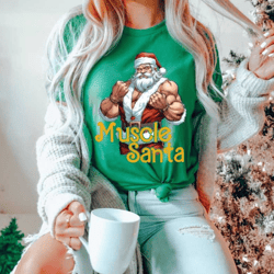 muscle santa shirt - fitness santa shirt - bodybuilding santa t-shirt - santa claus shirt - christmas gift for muscular