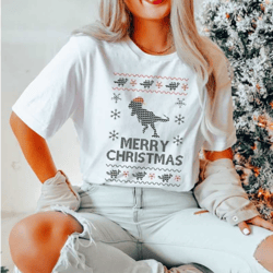 merry christmas shirt - santa dinosaur shirt - christmas dinosaur shirt - christmas gift for t-rex lover - t-rex dinosau