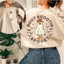 boot scootin spooky sweater - cowboy ghost hoodie - western halloween sweater - western ghost hoodie - cute spooky sweat