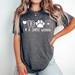 i am a simple woman shirt - coffee dog wine shirt - dog mom t-shirt - simple girl shirt - funny women shirt - coffee lov