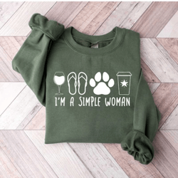 gift for simple woman - coffee lover sweatshirt - dog mom sweater - i am a simple woman hoodie - dog paw sweatshirt - si