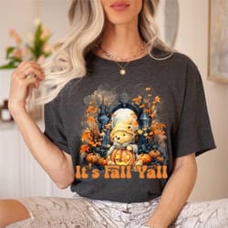 it's fall yall shirt - winnie the pooh shirt - fall season pooh shirt - pooh tee - cute fall shirt - pooh pumpkin tee -