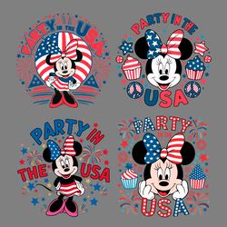 party in the usa minnie mouse svg bundle