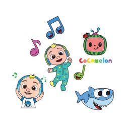 cocomelon bundle svg, trending svg, cocomelon svg, cocomelon shark svg, cocomelon music svg, jj music svg, cocomelon nur