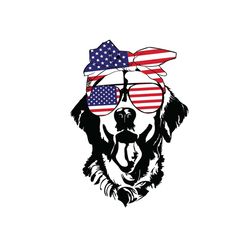 american dog svg, independence svg, dog with flag bow, july 4th dog svg, dog with glasses, flag bow svg, flag glasses sv