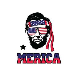 abraham lincoln merica svg, independence svg, abraham lincoln svg, july 4th svg, merica svg, us president svg, flag head