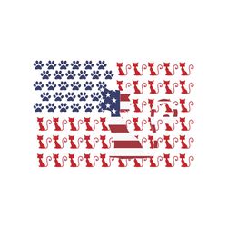 american cat flag svg, independence svg, cat flag svg, national flag svg, cat paw svg, patriotic svg, independent party,