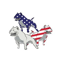 three dogs american flag svg, independence svg, independence pitbull, 4th of july svg, july 4th dog svg, pitbull svg, fl