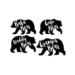 family bear svg files for silhouette, files for cricut, svg, dxf, eps, png instant download