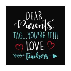 dear parents tag svg files for silhouette, files for cricut, svg, dxf, eps, png instant download