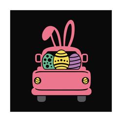 easter cute pink truck svg, easter svg, trending svg, rabbit svg, bunny rabbit svg, pink truck svg, easter truck svg, bu