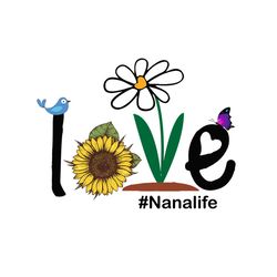 love nana life, svg files for silhouette, files for cricut, svg, dxf, eps, png instant download