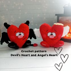 Crochet pattern heart, amigurumi heart