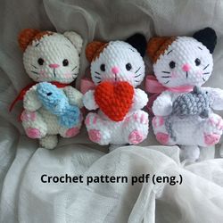 Crochet pattern toy cat, amigurumi cft pdf pattern