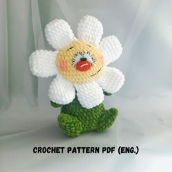 Crochet pattern flower, amigurumi flower pdf pattern, plush toy flower