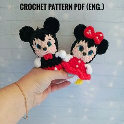 Mickey Mouse & Minnie Mouse Amigurumi Crochet Pattern (PDF) (English)