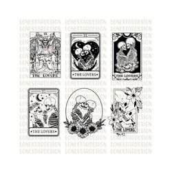 The Lovers Bundle SVG, The Lovers tarot card svg, Skeleton lovers svg, Valentine skeletons svg, Tarot card svg