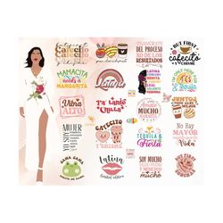Latina SVG PNG Design Bundle, Chingona svg, But First Cafecito y Chisme SVG, Mexican Funny Quotes, Sublimation Designs,