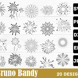 Christmas Fireworks SVG bundle, New Year Fireworksvg, Silhouette