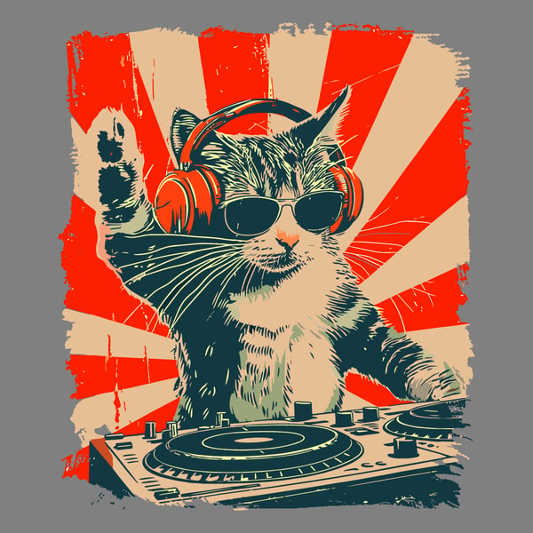 Funny DJ Cat Night Party Meme SVG Digital Download Files | Inspire Uplift