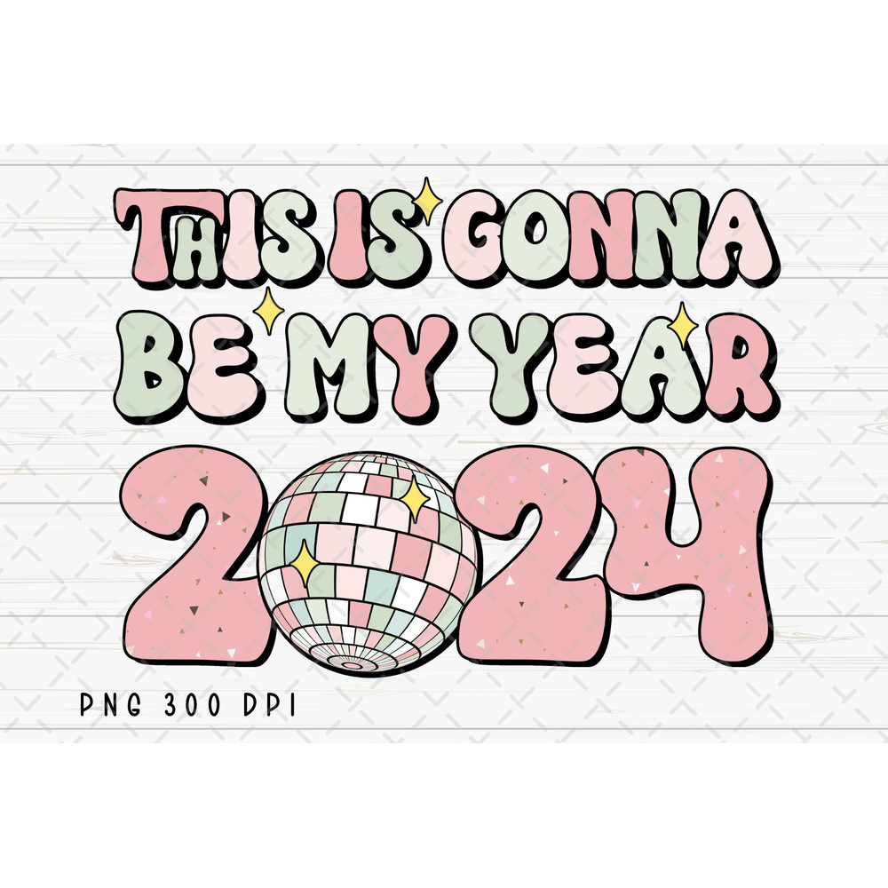 Retro Happy New Year 2024 PNG File, New Year Sublimation, 2024 PNG, Disco Ball PNG, Instant Digital Download 1.jpg