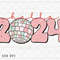 Retro Hello 2024 PNG File, Happy New Year 2024 Sublimation, 2024 PNG, Disco Ball PNG, Instant Digital Download 1.jpg