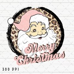 santa claus png file, retro merry christmas sublimation, leopard design, christmas season png, vintage santa png digital