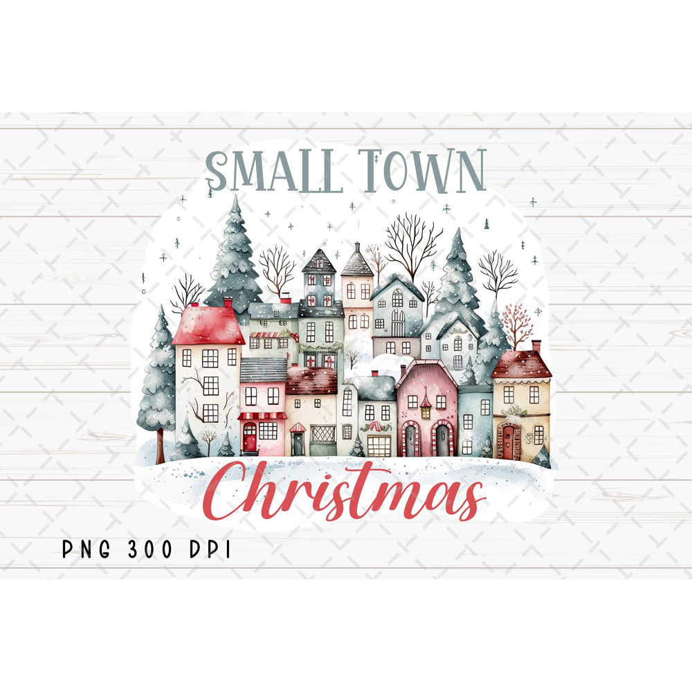 Small Town Christmas PNG File, Retro Christmas Sublimation, Christmas Town PNG, Hometown Christmas, Merry Christmas PNG, Digital Download.jpg