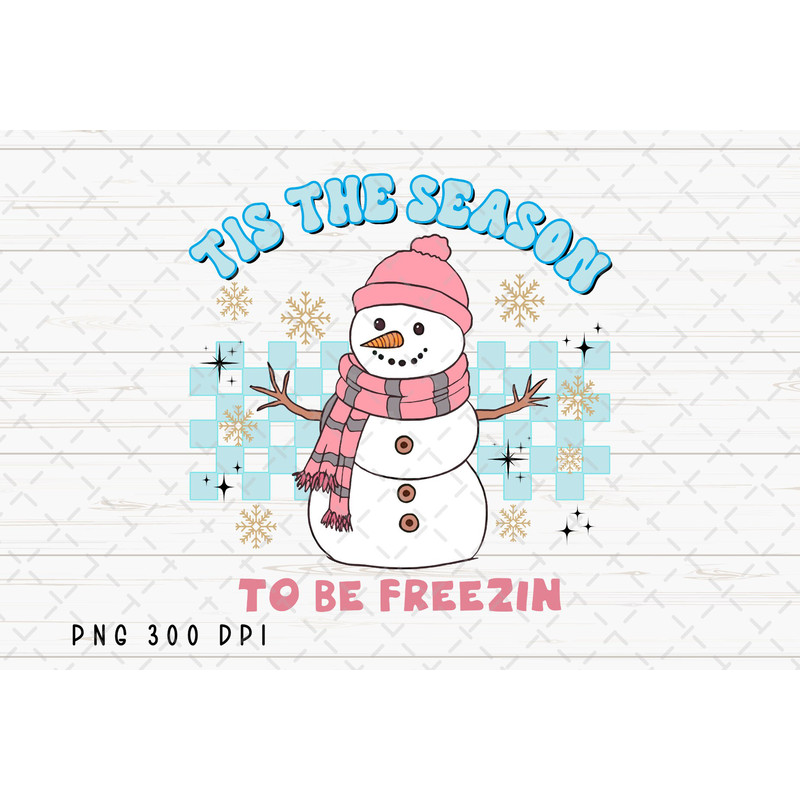Tis The Season png, Snowman Scarf png, Retro Christmas png, Winter Sublimation, Cold Weather png, Digital Download.jpg
