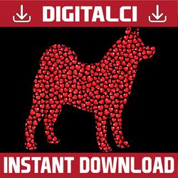 funny akita dog lover hearts png, love akita valentine png, dog lover valentines day, valentine's day png sublimation de