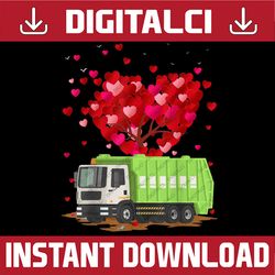 Garbage Truck Lover Heart PNG, Garbage Truck Valentines Day Png, Garbage Truck Valentine Png, Garbage Truck Funny valent