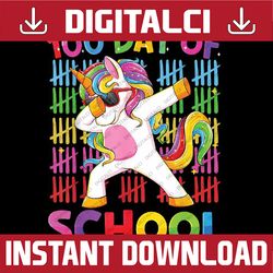 100th Day of School Unicorn Png, 100 Magical Days Png, Back To School, Cute Unicorn Student, Digital Download