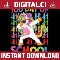 100th day of school unicorn png, 100 magical days png, back to school, cute unicorn student, digital download