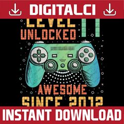 Level 11 Unlocked 11th Birthday 11 Year Old Boy Gamer Bday Png, Love School Png, 100th Days of School Png, Digital Downl